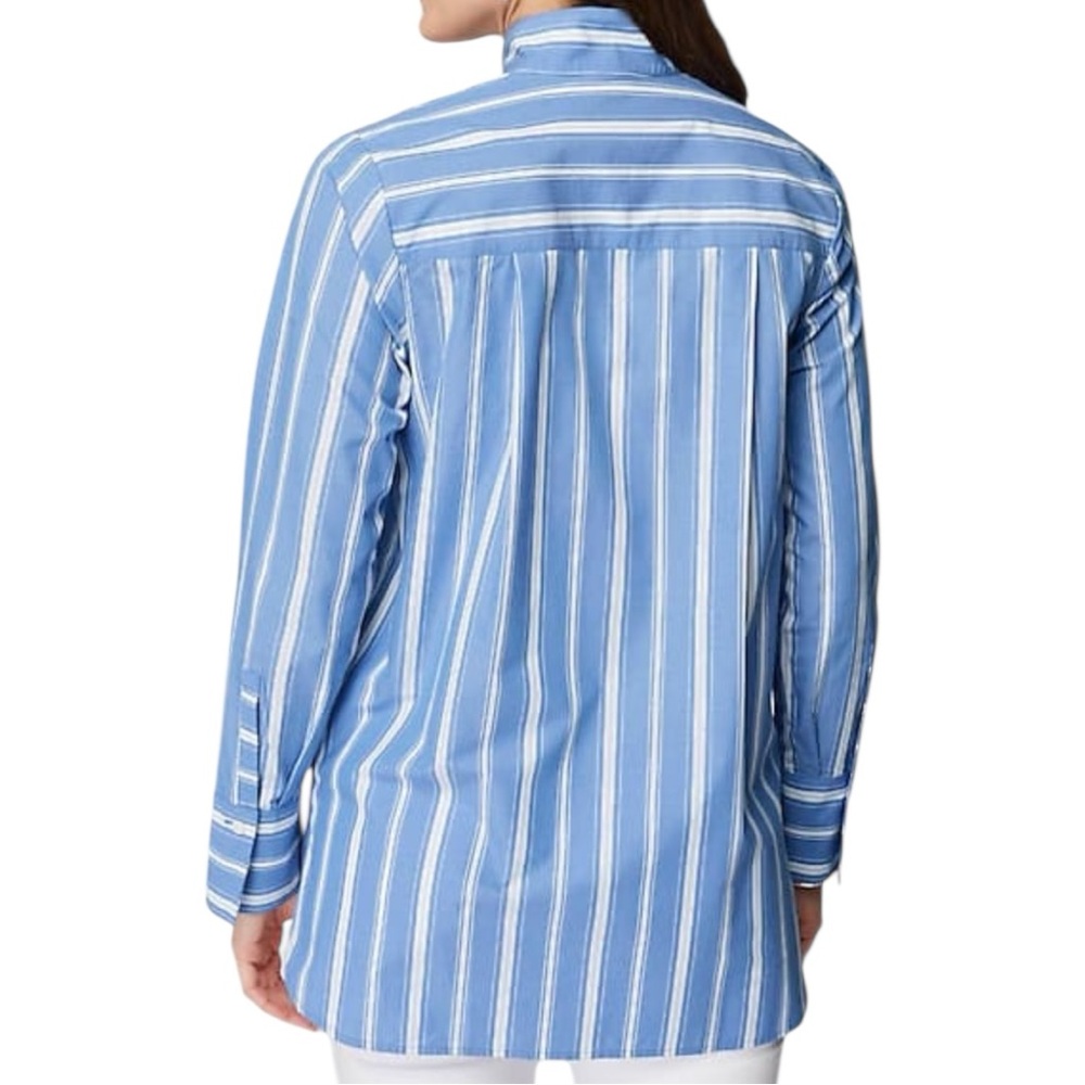 J. Jill Blue and White Coastal Style Striped Tunic Plus Size 2X Nantucket Style - Picture 3 of 8
